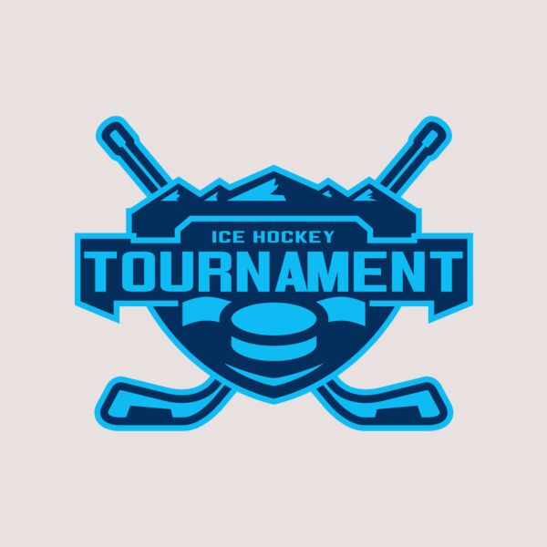 Tournament Ice Hockey logo template Thumbnail