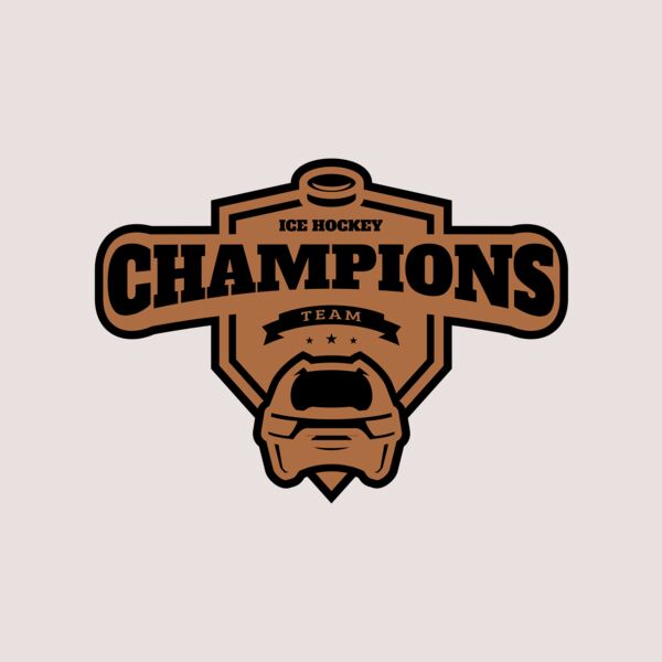 Champions Team Ice Hockey logo template Thumbnail