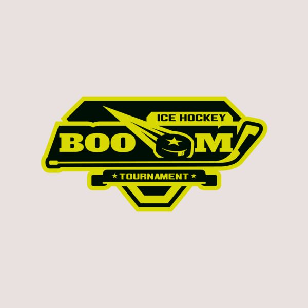 Boom Ice Hockey Tournament logo template Thumbnail